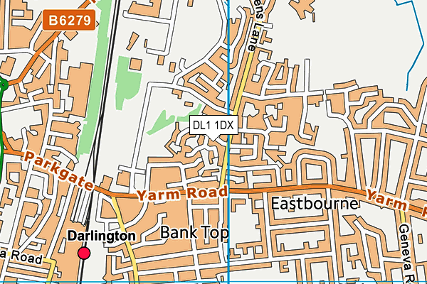 DL1 1DX map - OS VectorMap District (Ordnance Survey) DL1 1DX map - OS VectorMap District (Ordnance Survey)