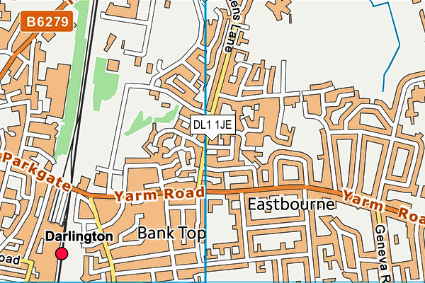 DL1 1JE map - OS VectorMap District (Ordnance Survey) DL1 1JE map - OS VectorMap District (Ordnance Survey)