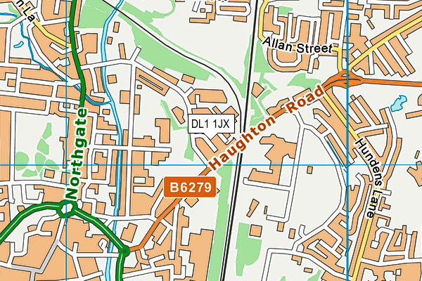 DL1 1JX map - OS VectorMap District (Ordnance Survey) DL1 1JX map - OS VectorMap District (Ordnance Survey)