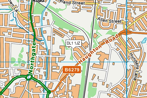DL1 1JZ map - OS VectorMap District (Ordnance Survey) DL1 1JZ map - OS VectorMap District (Ordnance Survey)