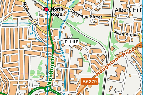 DL1 1LF map - OS VectorMap District (Ordnance Survey)