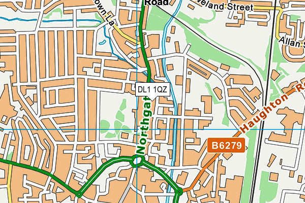 DL1 1QZ map - OS VectorMap District (Ordnance Survey) DL1 1QZ map - OS VectorMap District (Ordnance Survey)