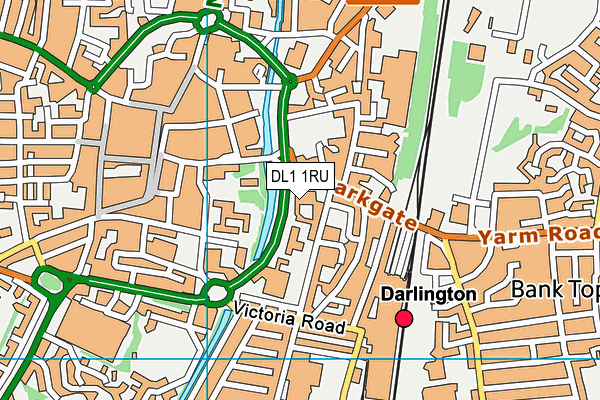 DL1 1RU map - OS VectorMap District (Ordnance Survey) DL1 1RU map - OS VectorMap District (Ordnance Survey)