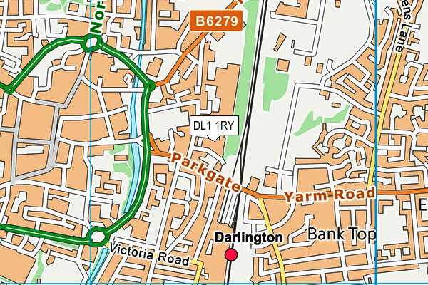 DL1 1RY map - OS VectorMap District (Ordnance Survey) DL1 1RY map - OS VectorMap District (Ordnance Survey)