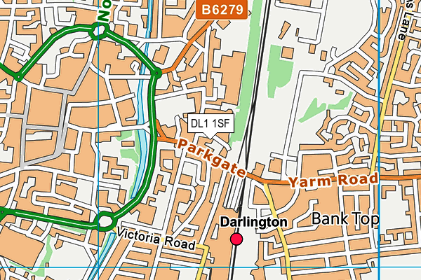 DL1 1SF map - OS VectorMap District (Ordnance Survey) DL1 1SF map - OS VectorMap District (Ordnance Survey)