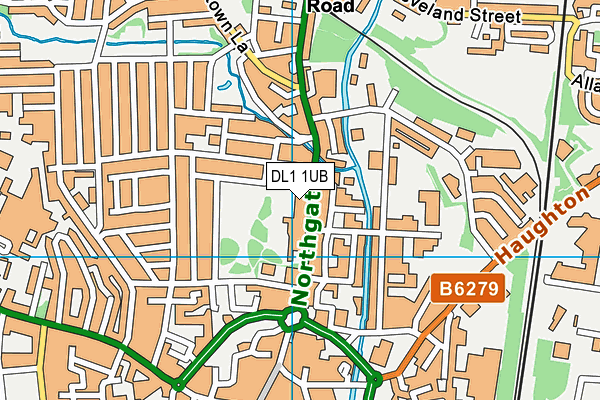 DL1 1UB map - OS VectorMap District (Ordnance Survey) DL1 1UB map - OS VectorMap District (Ordnance Survey)