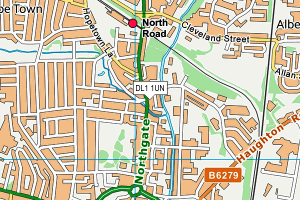 DL1 1UN map - OS VectorMap District (Ordnance Survey) DL1 1UN map - OS VectorMap District (Ordnance Survey)
