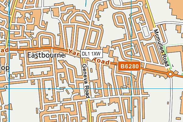 DL1 1XW map - OS VectorMap District (Ordnance Survey) DL1 1XW map - OS VectorMap District (Ordnance Survey)