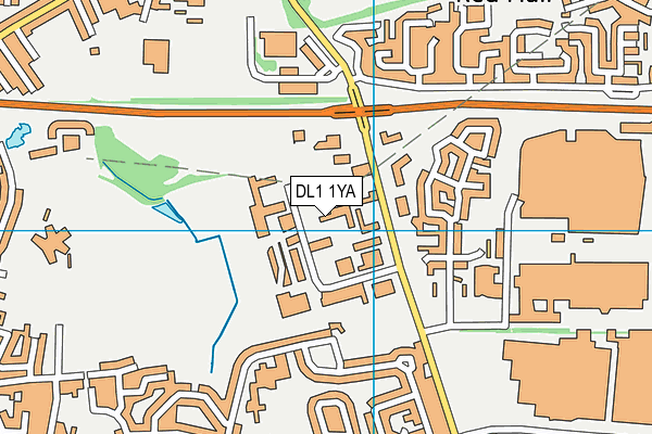 DL1 1YA map - OS VectorMap District (Ordnance Survey) DL1 1YA map - OS VectorMap District (Ordnance Survey)