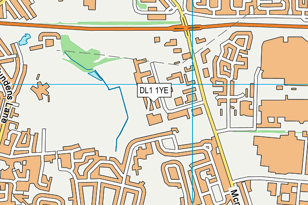 DL1 1YE map - OS VectorMap District (Ordnance Survey) DL1 1YE map - OS VectorMap District (Ordnance Survey)