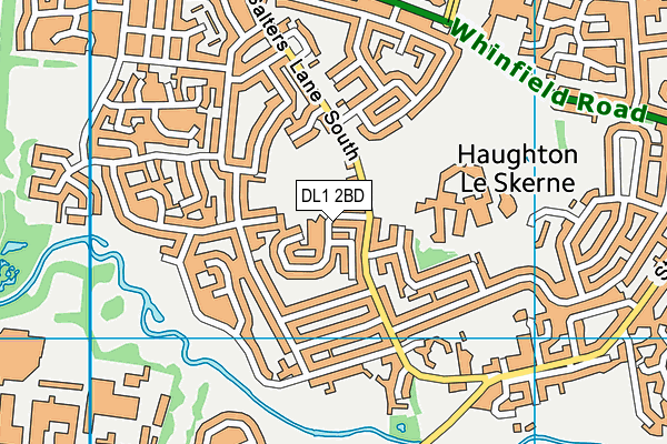 DL1 2BD map - OS VectorMap District (Ordnance Survey) DL1 2BD map - OS VectorMap District (Ordnance Survey)