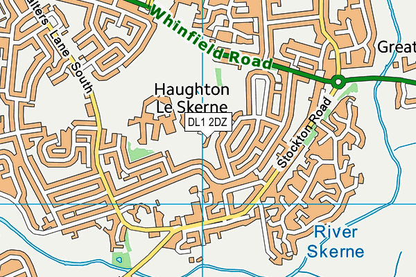 DL1 2DZ map - OS VectorMap District (Ordnance Survey) DL1 2DZ map - OS VectorMap District (Ordnance Survey)