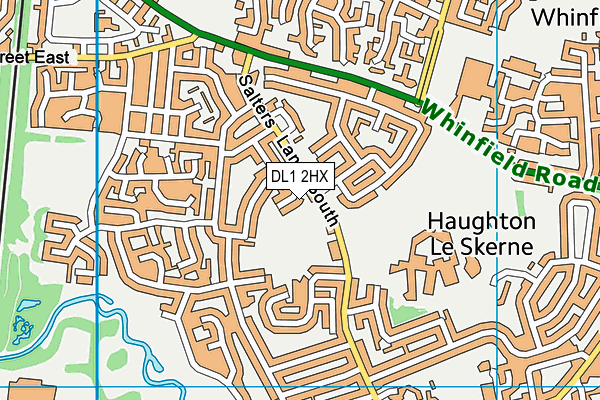 DL1 2HX map - OS VectorMap District (Ordnance Survey) DL1 2HX map - OS VectorMap District (Ordnance Survey)