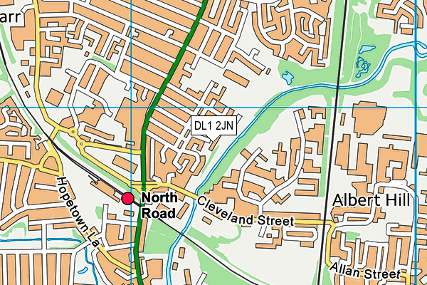 DL1 2JN map - OS VectorMap District (Ordnance Survey) DL1 2JN map - OS VectorMap District (Ordnance Survey)