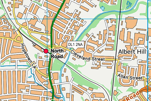 DL1 2NA map - OS VectorMap District (Ordnance Survey) DL1 2NA map - OS VectorMap District (Ordnance Survey)