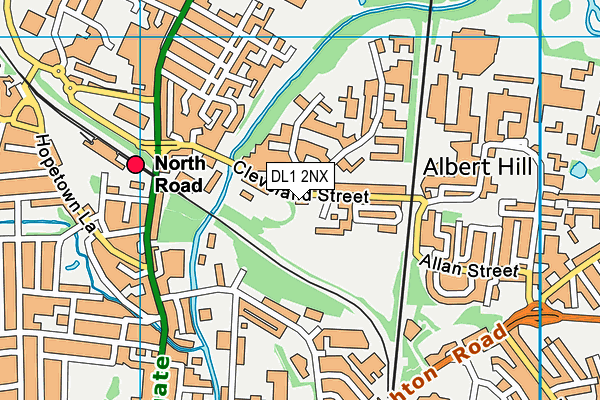 DL1 2NX map - OS VectorMap District (Ordnance Survey) DL1 2NX map - OS VectorMap District (Ordnance Survey)