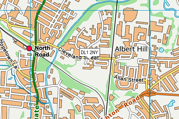 DL1 2NY map - OS VectorMap District (Ordnance Survey) DL1 2NY map - OS VectorMap District (Ordnance Survey)