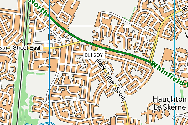 DL1 2QY map - OS VectorMap District (Ordnance Survey) DL1 2QY map - OS VectorMap District (Ordnance Survey)