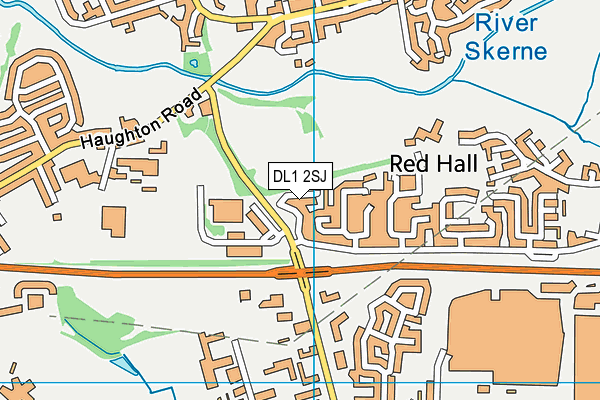 DL1 2SJ map - OS VectorMap District (Ordnance Survey) DL1 2SJ map - OS VectorMap District (Ordnance Survey)