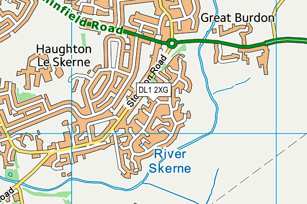 DL1 2XG map - OS VectorMap District (Ordnance Survey) DL1 2XG map - OS VectorMap District (Ordnance Survey)
