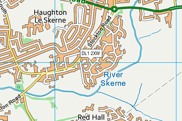 DL1 2XW map - OS VectorMap District (Ordnance Survey) DL1 2XW map - OS VectorMap District (Ordnance Survey)