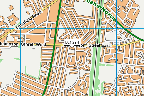DL1 2YH map - OS VectorMap District (Ordnance Survey) DL1 2YH map - OS VectorMap District (Ordnance Survey)