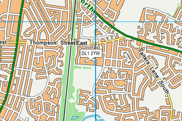 DL1 2YW map - OS VectorMap District (Ordnance Survey) DL1 2YW map - OS VectorMap District (Ordnance Survey)