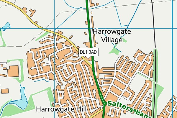 DL1 3AD map - OS VectorMap District (Ordnance Survey) DL1 3AD map - OS VectorMap District (Ordnance Survey)