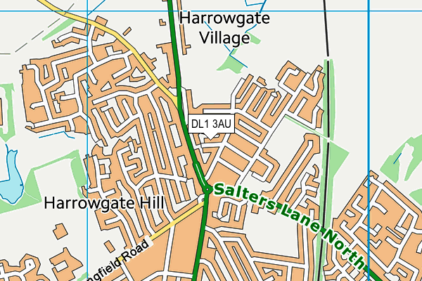 DL1 3AU map - OS VectorMap District (Ordnance Survey) DL1 3AU map - OS VectorMap District (Ordnance Survey)