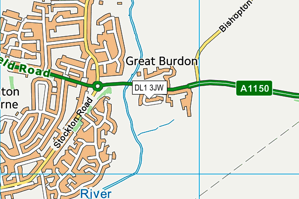 DL1 3JW map - OS VectorMap District (Ordnance Survey)