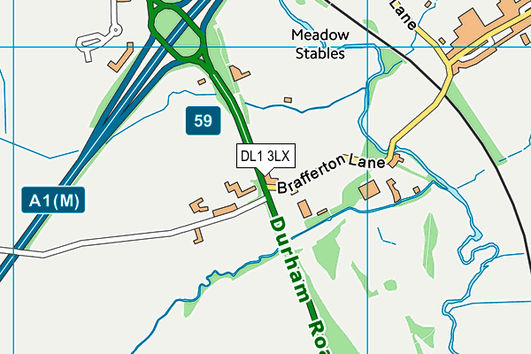 DL1 3LX map - OS VectorMap District (Ordnance Survey) DL1 3LX map - OS VectorMap District (Ordnance Survey)