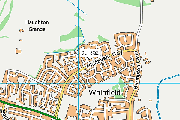 DL1 3QZ map - OS VectorMap District (Ordnance Survey) DL1 3QZ map - OS VectorMap District (Ordnance Survey)