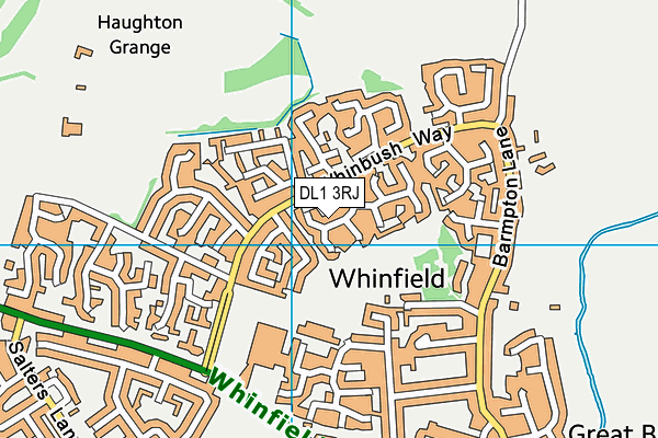 DL1 3RJ map - OS VectorMap District (Ordnance Survey)
