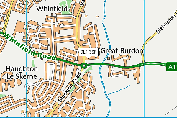 DL1 3SF map - OS VectorMap District (Ordnance Survey) DL1 3SF map - OS VectorMap District (Ordnance Survey)