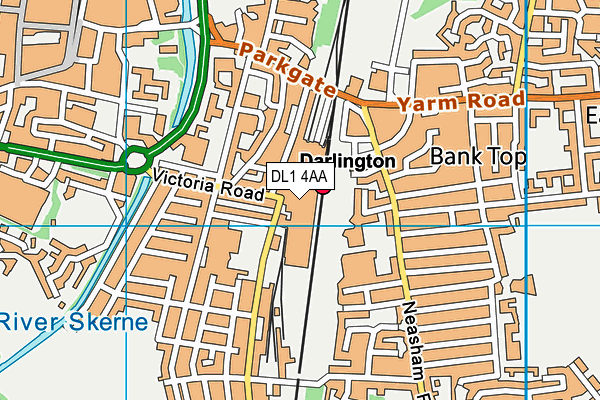 DL1 4AA map - OS VectorMap District (Ordnance Survey) DL1 4AA map - OS VectorMap District (Ordnance Survey)