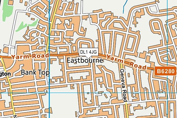 DL1 4JG map - OS VectorMap District (Ordnance Survey) DL1 4JG map - OS VectorMap District (Ordnance Survey)