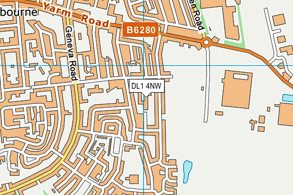 DL1 4NW map - OS VectorMap District (Ordnance Survey) DL1 4NW map - OS VectorMap District (Ordnance Survey)