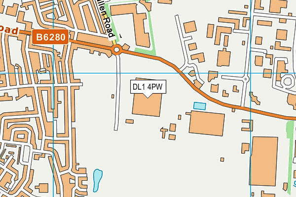 DL1 4PW map - OS VectorMap District (Ordnance Survey) DL1 4PW map - OS VectorMap District (Ordnance Survey)