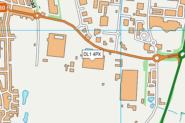 DL1 4PX map - OS VectorMap District (Ordnance Survey) DL1 4PX map - OS VectorMap District (Ordnance Survey)