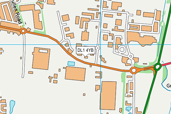 DL1 4YB map - OS VectorMap District (Ordnance Survey) DL1 4YB map - OS VectorMap District (Ordnance Survey)