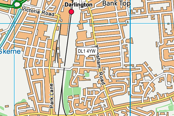 DL1 4YW map - OS VectorMap District (Ordnance Survey) DL1 4YW map - OS VectorMap District (Ordnance Survey)