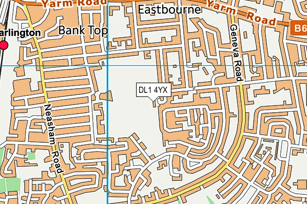 DL1 4YX map - OS VectorMap District (Ordnance Survey) DL1 4YX map - OS VectorMap District (Ordnance Survey)