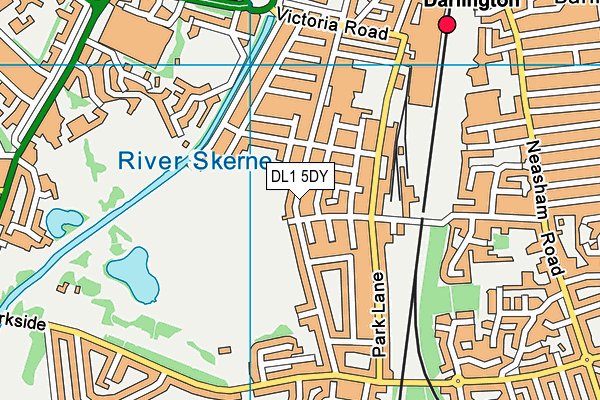 DL1 5DY map - OS VectorMap District (Ordnance Survey) DL1 5DY map - OS VectorMap District (Ordnance Survey)