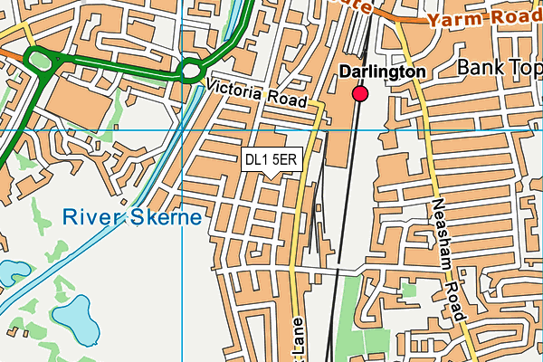 DL1 5ER map - OS VectorMap District (Ordnance Survey)