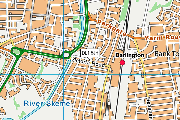 DL1 5JH map - OS VectorMap District (Ordnance Survey) DL1 5JH map - OS VectorMap District (Ordnance Survey)