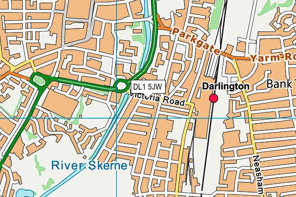 DL1 5JW map - OS VectorMap District (Ordnance Survey) DL1 5JW map - OS VectorMap District (Ordnance Survey)