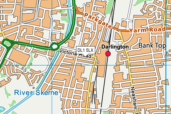 DL1 5LX map - OS VectorMap District (Ordnance Survey) DL1 5LX map - OS VectorMap District (Ordnance Survey)