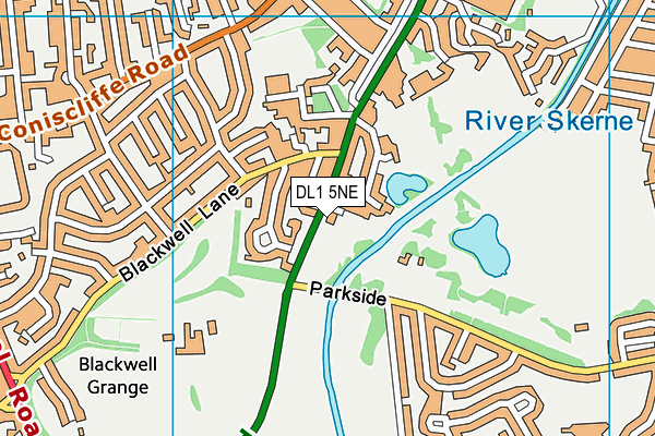 DL1 5NE map - OS VectorMap District (Ordnance Survey) DL1 5NE map - OS VectorMap District (Ordnance Survey)