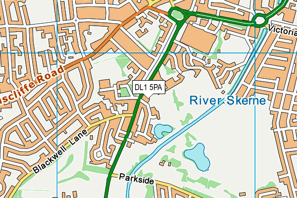 DL1 5PA map - OS VectorMap District (Ordnance Survey) DL1 5PA map - OS VectorMap District (Ordnance Survey)