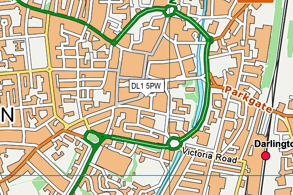 DL1 5PW map - OS VectorMap District (Ordnance Survey) DL1 5PW map - OS VectorMap District (Ordnance Survey)